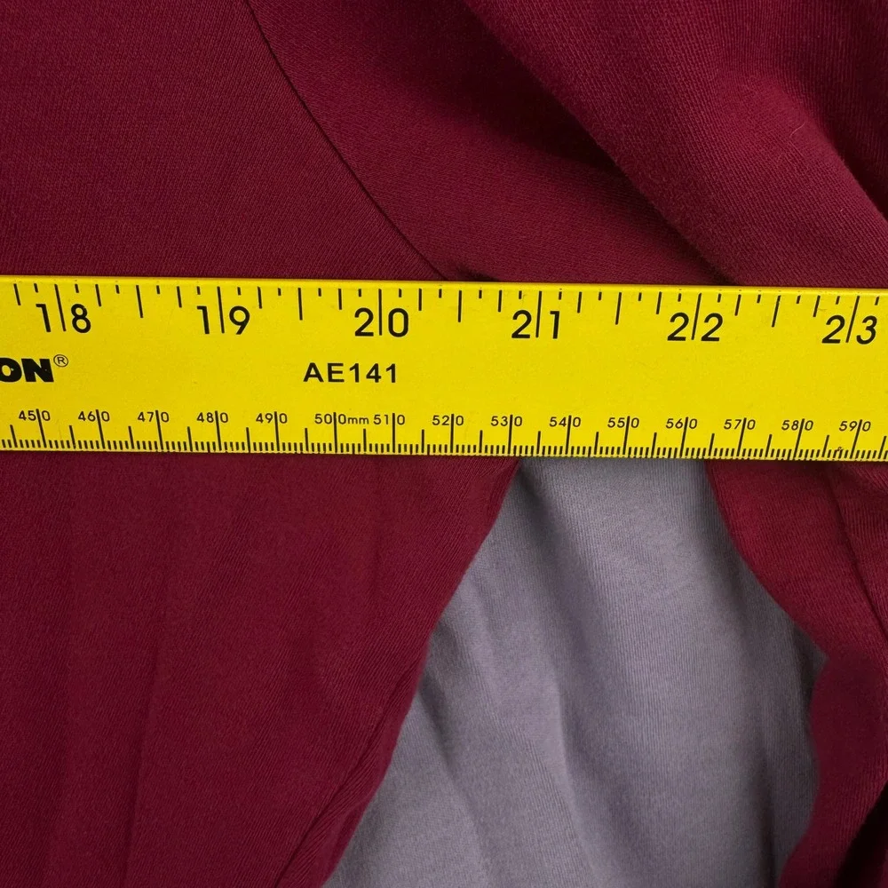 LL Bean Shawl Collar Tops Set Two Womens Large Red Lavender 100% Cotton 290348